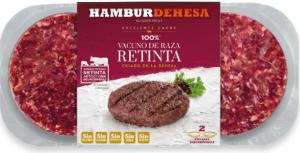 130 GR FRESH BURGER, MEAT FROM FREE-RANGE HEIFERS OF RETINTA BREED 100% SPANISH BREED (with 60 days of shelf-life)